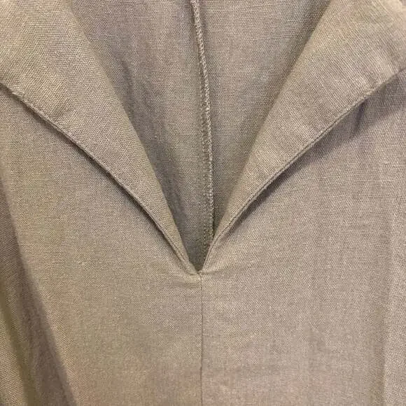 Adyson Parker Women's Linen Blend Tiered Ruffle Pockets Midi Dress Brown Size M - Picture 4 of 9